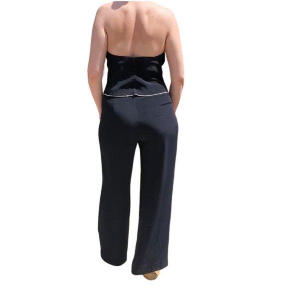 Vintage Jones New York Backless Halter Top Jumpsuit Size 8 Black - Picture 2 of 11